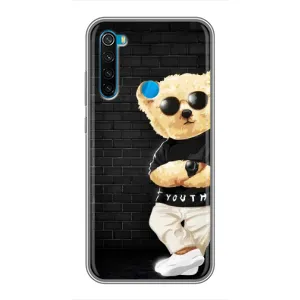 Чехлы Мишка Тедди для Редми нот 8 (Мишка в очках)
