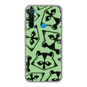 Силиконовый Чехол с Енотами на Xiaomi Redmi Note 8 (Мордочки Енота)