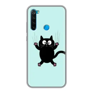 Силиконовый чехол с котиком для Xiaomi Redmi Note 8 (Падающий кот)