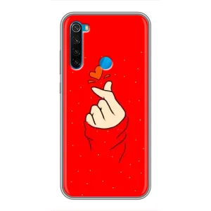 Чехлы (Знак сердечка) на Xiaomi Redmi Note 8 (Сердце на красном)