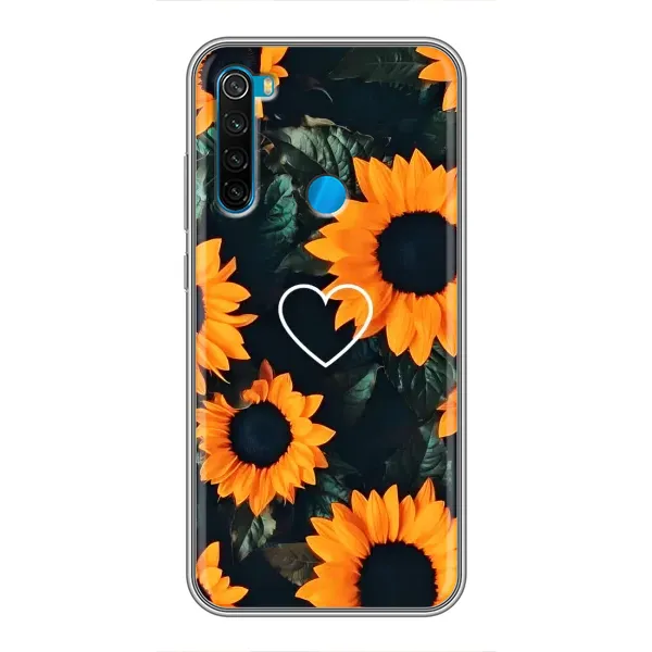 Чехол с рисунком «Сердечко в подсолнухах» для Xiaomi Redmi Note 8 Чехол с рисунком «Сердечко в подсолнухах» для Xiaomi Redmi Note 8