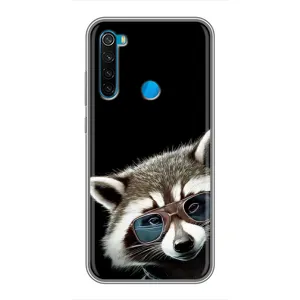 Силиконовый Чехол с Енотами на Xiaomi Redmi Note 8 (Стильный Енот)