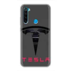 Силиконовый бампер с картинкой машины на Xiaomi Redmi Note 8 (Logo TESLA)