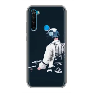 Силиконовый чехол с картинкой "Герой Pubg" на Xiaomi Redmi Note 8 (В экиперовке)