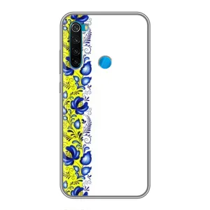 Силіконовый Чохол на Xiaomi Redmi Note 8 з картинкой Вишиванки (Жовто-біла вишиванка)