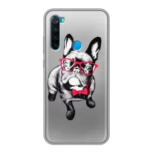 Чехол (ТПУ) Милые собачки для Xiaomi Redmi Note 8T (Бульдог в очках)