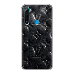 Текстурный Чехол Louis Vuitton для Редми нот 8 т (Черный ЛВ)