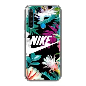 Силіконовый Чохол на Xiaomi Redmi Note 8T з картинкою НАЙК (Квітковий Nike)
