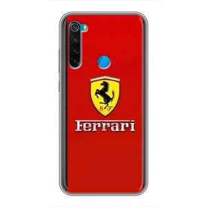 Силиконовый бампер с картинкой машины на Xiaomi Redmi Note 8T (Ferrari Logo)