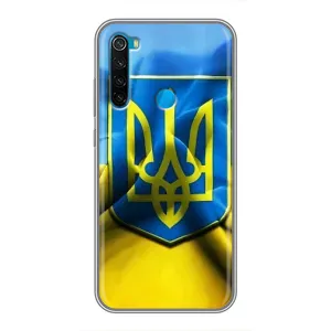 Чехол с картинкой (Патриотический ГЕРБ) на Xiaomi Redmi Note 8T (Герб и Флаг Украины)