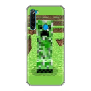 Чехлы для Xiaomi Redmi Note 8T (Персонажи Майн Крафт) (Крипер 2)