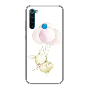 Силиконовый бампер с картинкой животных для Xiaomi Redmi Note 8T (Кролик и шарики)