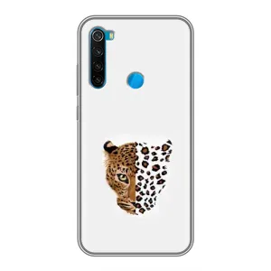 Чехол с леопардовым принтом на Xiaomi Redmi Note 8T (Леопард на белом)