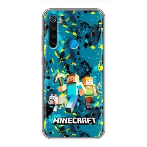 Чехлы для Xiaomi Redmi Note 8T (Персонажи Майн Крафт) (Майнкрафт)