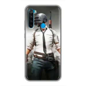 Силиконовый чехол с картинкой "Герой Pubg" на Xiaomi Redmi Note 8T (Пабг)