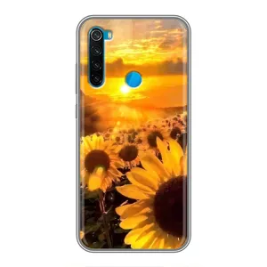 Чехол с Цветами для Xiaomi Redmi Note 8T (поле подсолнухов)