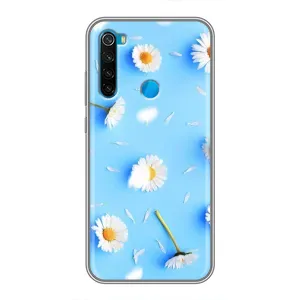 Чехол с Цветами для Xiaomi Redmi Note 8T (ромашки на голубом)