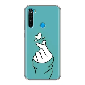 Чехлы (Знак сердечка) на Xiaomi Redmi Note 8T (Сердечко на бирюзовом)
