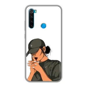 Силиконовый Чехол на Xiaomi Redmi Note 8T с картинкой Стильных Девушек (В зеленом)