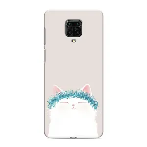 Чехол на тематику: Коты для Xiaomi Redmi Note 9 Pro Max (Белый котик)