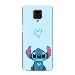 Чехол с рисунком Стич для Xiaomi Redmi Note 9 Pro Max (Голубой Стич)