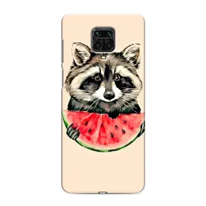 Силиконовый Чехол с Енотами на Xiaomi Redmi Note 9 Pro Max (Енот)