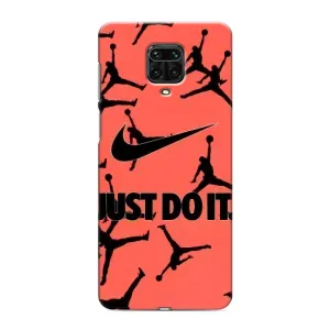 Силиконовый Чехол Nike Air Jordan на Редми Нот 9 про макс (Just Do It)