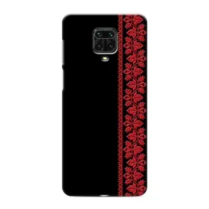 Силиконовый Чехол на Xiaomi Redmi Note 9 Pro Max (Красная Вышиванка)