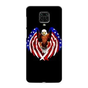 Чехол Флаг USA для Xiaomi Redmi Note 9 Pro Max (Крылья США)