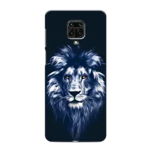 Чехол с картинкой на Xiaomi Redmi Note 9 Pro Max (Лев - синий)