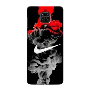 Силиконовый Чехол на Xiaomi Redmi Note 9 Pro Max с картинкой Nike (Nike дым)
