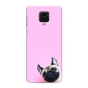 Бампер для Xiaomi Redmi Note 9 Pro Max с картинкой "Песики" (Собака на розовом)