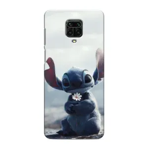 Чехол с рисунком Стич для Xiaomi Redmi Note 9 Pro Max (Стич с цветочком)