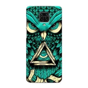Чехлы с принтом СОВЫ для Xiaomi Redmi Note 9 Pro Max (Зеленая сова)