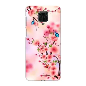 Чохол з картинкою Сакури на Xiaomi Redmi Note 9 Pro (Метелики на сакурі)