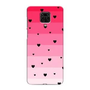 Чохли з тематикою "Маленькі Сердчеки" на Xiaomi Redmi Note 9 Pro (Чорні сердечка)