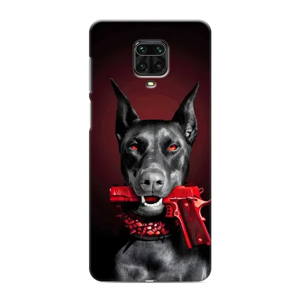 Чехол с рисунком «Доберман злой» для Xiaomi Redmi Note 9 Pro