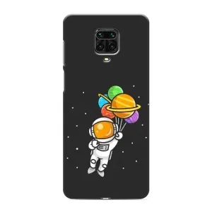 Силіконовый Чохол з принтом "Космонавти" на Xiaomi Redmi Note 9 Pro (Космонавт з кульками)