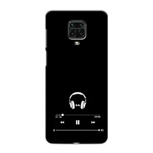 Чехол с картинками на черном фоне для Xiaomi Redmi Note 9 Pro (Плеер)