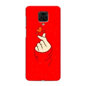Чохол (Знак сердечка) для Xiaomi Redmi Note 9 Pro (Сердечко на червоному)