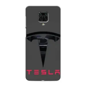 Силіконовий бампер з картинкою машини на Xiaomi Redmi Note 9 Pro (Logo TESLA)
