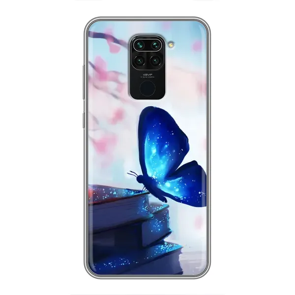Чехол с рисунком «Бабочка синяя» для Xiaomi Redmi Note 9
