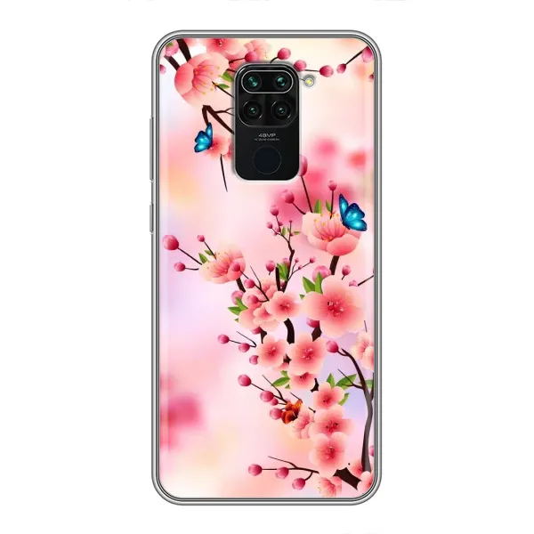 Чехол с рисунком «Бабочки на сакуре» для Xiaomi Redmi Note 9 Чехол с рисунком «Бабочки на сакуре» для Xiaomi Redmi Note 9