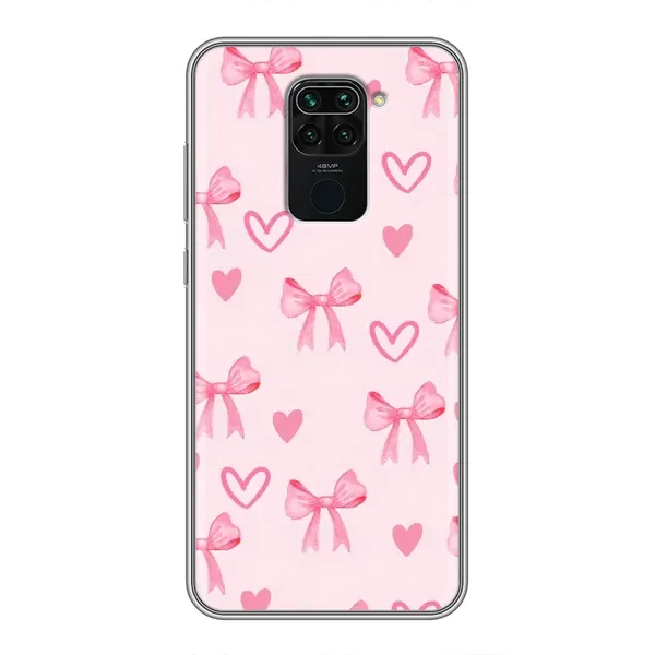 Чехол с рисунком «Бантики и сердечки» для Xiaomi Redmi Note 9 Чехол с рисунком «Бантики и сердечки» для Xiaomi Redmi Note 9