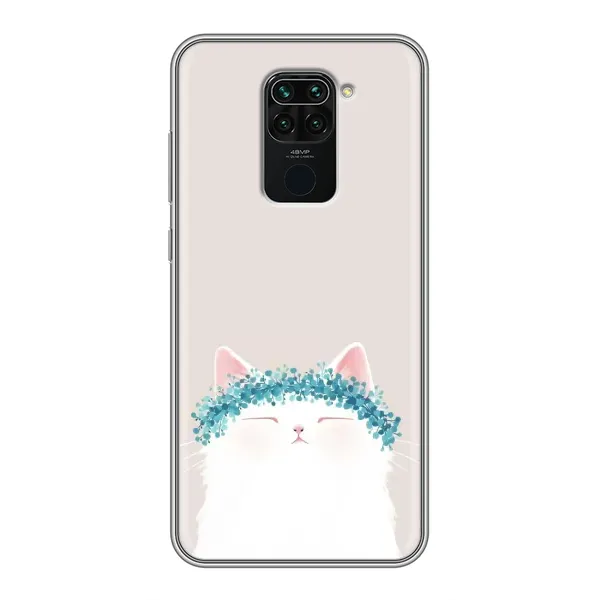 Чехол с рисунком «Белый котик» для Xiaomi Redmi Note 9 Чехол с рисунком «Белый котик» для Xiaomi Redmi Note 9