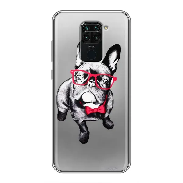 Чехол с рисунком «Бульдог в очках» для Xiaomi Redmi Note 9 Чехол с рисунком «Бульдог в очках» для Xiaomi Redmi Note 9