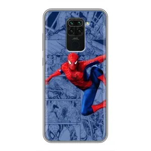Силиконовый Чехол для Xiaomi Redmi Note 9 (Человек Паук)
