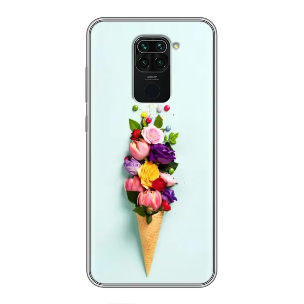 Чехол с рисунком «Цветок-мороженное» для Xiaomi Redmi Note 9