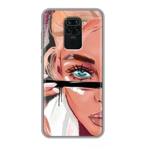 Силіконовый Чохол на Xiaomi Redmi Note 9 з картинкой Модных девушек (Дівчина та вії)
