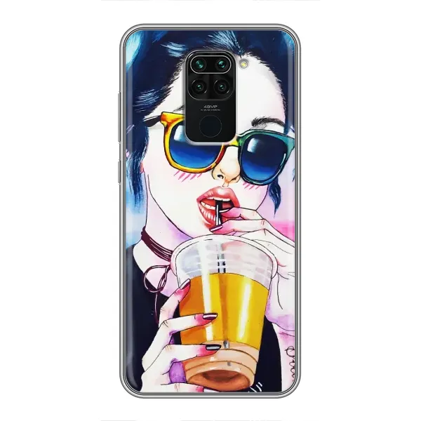 Чехол с рисунком «Девушка с коктейлем» для Xiaomi Redmi Note 9 Чехол с рисунком «Девушка с коктейлем» для Xiaomi Redmi Note 9